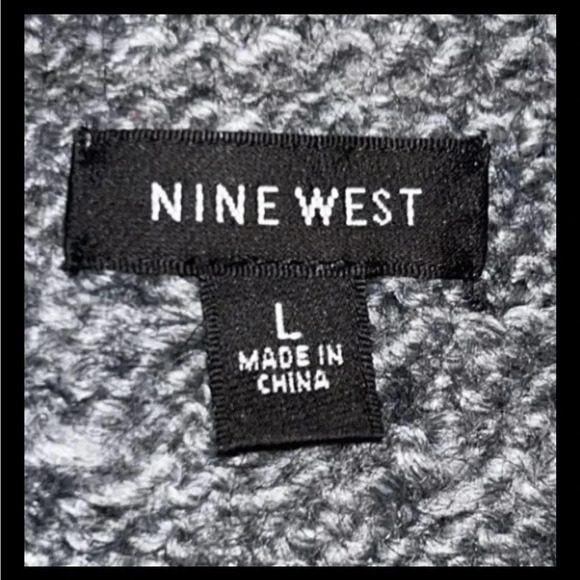 Nine West Cowl Neck Long Sleeve Alpaca Wool Blend Sweater Tunic Pockets Grey L - Picture 4 of 5